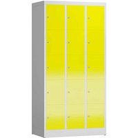 ClassiX Schließfachschrank lichtgrau, zinkgelb X-520536, 15 Schließfächer 87,0 x 50,0 x 180,0 cm von ClassiX