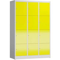 ClassiX Schließfachschrank lichtgrau, zinkgelb X-523436, 12 Schließfächer 118,5 x 50,0 x 180,0 cm von ClassiX