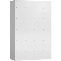 ClassiX Schließfachschrank signalweiß X-520547, 20 Schließfächer 118,5 x 50,0 x 180,0 cm von ClassiX