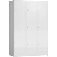 ClassiX Schließfachschrank signalweiß X-523337, 9 Schließfächer 118,5 x 50,0 x 180,0 cm von ClassiX