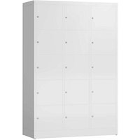 ClassiX Schließfachschrank signalweiß X-523537, 15 Schließfächer 118,5 x 50,0 x 180,0 cm von ClassiX