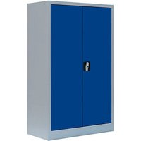 LÜLLMANN Stahlschrank 530291 enzianblau, lichtgrau 80,0 x 38,3 x 120,0 cm, aufgebaut von LÜLLMANN