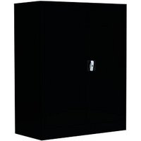 LÜLLMANN Stahlschrank 530319 tiefschwarz 80,0 x 38,3 x 100,0 cm, aufgebaut von LÜLLMANN