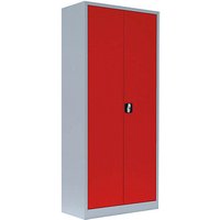 LÜLLMANN Stahlschrank 530334 feuerrot, lichtgrau 80,0 x 38,3 x 180,0 cm, aufgebaut von LÜLLMANN