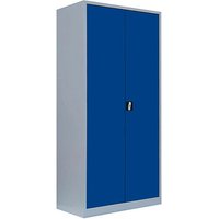 LÜLLMANN Stahlschrank 530341 enzianblau, lichtgrau 92,5 x 42,2 x 195,0 cm, aufgebaut von LÜLLMANN