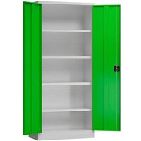 ClassiX Stahlschrank X-530335 lichtgrau, gelbgrün 80,0 x 38,0 x 180,0 cm, aufgebaut von ClassiX