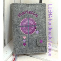 Gotteslob Hülle, Gotteslobhülle, Umschlag, Kommunion, Gotteslobhülle Filz, Herzen von LUENAhandmadefashion