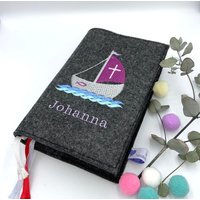 Gotteslobhülle, Hülle Gebetbuch, Gotteslob, Kommunion, Firmung, Gottesdienst, Konfirmation Boot von LUENAhandmadefashion