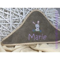Kapuzenhandtuch Babyhandtuch Mit Kapuze 80x80 cm Oder 100x100 Name Personalisiert Geschenk Für Baby Und Geburt Taufe von LUENAhandmadefashion