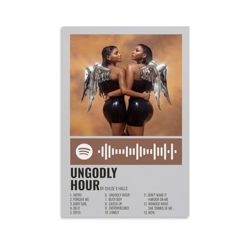 Chloe X Halle Ungodly Hour Poster Dekorative Malerei Leinwand Wandkunst Wohnzimmer Poster Schlafzimmer Malerei,Wandkunst Bilddruck Moderne Familienzimmer Dekor 12x18inch(30x45cm) von LUENYUDE
