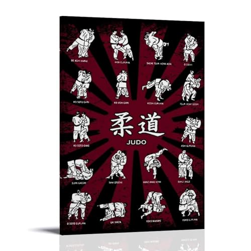 Judo Gym Poster Dekorative Malerei Leinwand Wandkunst Wohnzimmer Poster Schlafzimmer Malerei,Wandkunst Bilddruck Moderne Familienzimmer Dekor 12x18inch(30x45cm) von LUENYUDE