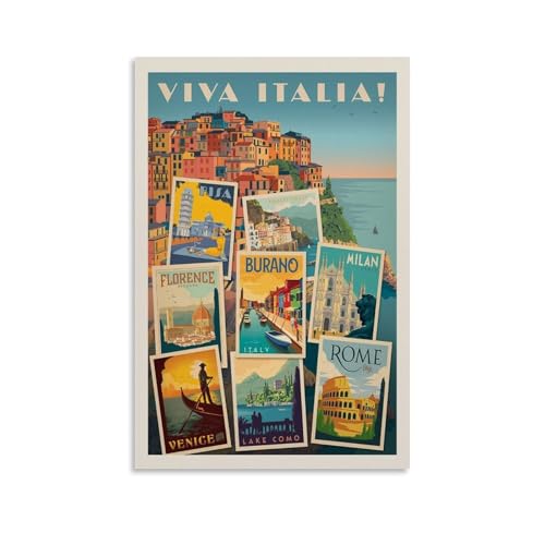 Viva Italia Poster Dekorative Malerei Leinwand Wandkunst Wohnzimmer Poster Schlafzimmer Malerei,Wandkunst Bilddruck Moderne Familienzimmer Dekor 12x18inch(30x45cm) von LUENYUDE
