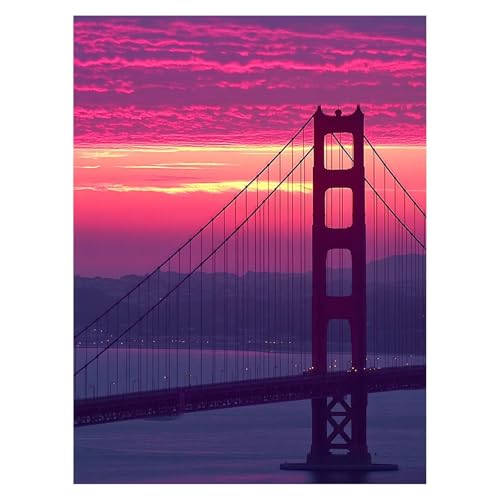 Golden Gate Bridge Malen Nach Zahlen Erwachsene, Malen Nach Zahlen auf Leinwand mit Pinsel und Acrylfarben 95x70 Cm DIY Basteln Erwachsene Leinwand Bilder Sonnenuntergang für Deko Wohnzimmer LSJ-6986 Golden Gate Bridge Malen Nach Zahlen Erwachsene, Malen Nach Zahlen auf Leinwand mit Pinsel und Acrylfarben 95x70 Cm DIY Basteln Erwachsene Leinwand Bilder Sonnenuntergang für Deko Wohnzimmer LSJ-6986 von LUESSJAO