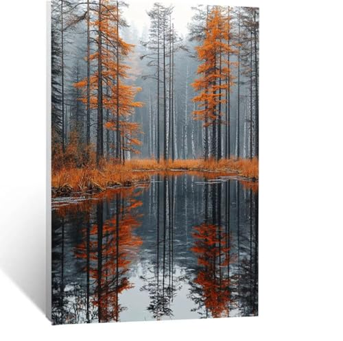 Herbst Malen Nach Zahlen Erwachsene, Malen nach Zahlen auf Leinwand mit Pinsel und Acrylfarben 150 x 100 cm DIY Basteln Erwachsene Leinwand Bilder Baum für Wanddeko Wohnzimmer Geschenke LSJ-0110 von LUESSJAO