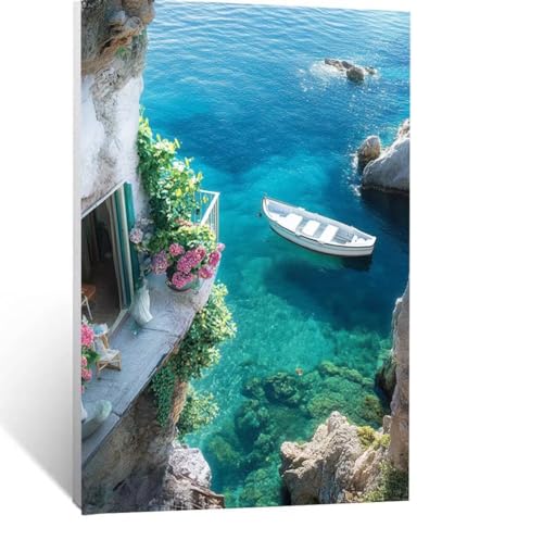 Malen Nach Zahlen Erwachsene Landschaft Malen Nach Zahlen Kinder Boot mit Pinsel und Wasserdicht Leinwand Acrylfarben Set, Diy Set Erwachsene Bilder 70 x 50CM für Zimmer Deko Geschenke LSJ-0841 Malen Nach Zahlen Erwachsene Landschaft Malen Nach Zahlen Kinder Boot mit Pinsel und Wasserdicht Leinwand Acrylfarben Set, Diy Set Erwachsene Bilder 70 x 50CM für Zimmer Deko Geschenke LSJ-0841 von LUESSJAO