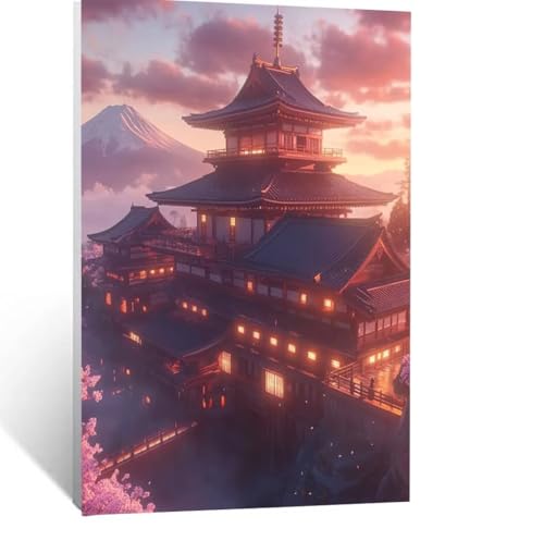 Malen Nach Zahlen Erwachsene Vulkan Fuji Malen Nach Zahlen Kinder Japanische Architektur mit Pinsel und Wasserdicht Leinwand Acrylfarben Set, Diy Set Erwachsene Bilder 120x90CM für Zimmer Deko LSJ0713 Malen Nach Zahlen Erwachsene Vulkan Fuji Malen Nach Zahlen Kinder Japanische Architektur mit Pinsel und Wasserdicht Leinwand Acrylfarben Set, Diy Set Erwachsene Bilder 120x90CM für Zimmer Deko LSJ0713 von LUESSJAO