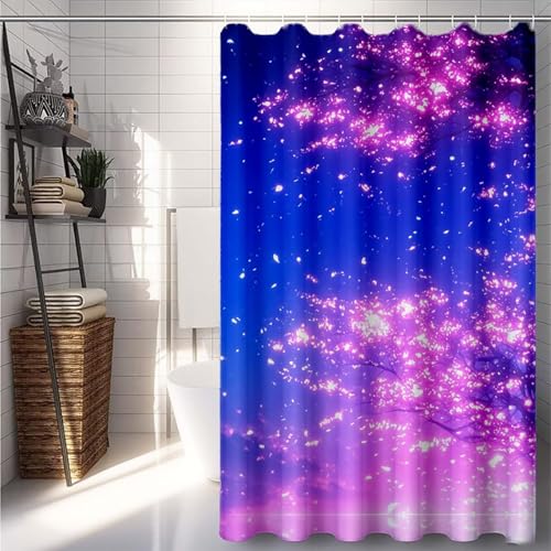 Duschrollo 180x240 cm, Rosa Duschvorhang Kirschblüten Duschrollo für Badewanne Wasserdicht Shower Curtains, Shower Curtain Polyester Textil mit ösen und 12 Duschringen für Badezimmer Deko -lsy2507Z2 Duschrollo 180x240 cm, Rosa Duschvorhang Kirschblüten Duschrollo für Badewanne Wasserdicht Shower Curtains, Shower Curtain Polyester Textil mit ösen und 12 Duschringen für Badezimmer Deko -lsy2507Z2 von LUESUAYN