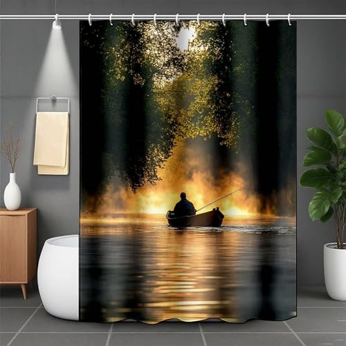 Duschrollo für Badewanne 200x240, Grün Duschvorhang Dschungel Duschrollo Wasserabweisend Shower Curtains Polyester Duschvorhänge mit 12 Duschvorhangringe für Badewanne und Bad, Geschenk -lsy25077S Duschrollo für Badewanne 200x240, Grün Duschvorhang Dschungel Duschrollo Wasserabweisend Shower Curtains Polyester Duschvorhänge mit 12 Duschvorhangringe für Badewanne und Bad, Geschenk -lsy25077S von LUESUAYN