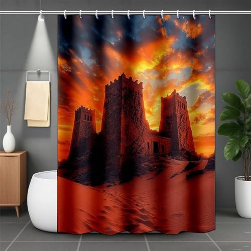 Duschrollo für Badewanne 80 x 200 cm, Rot Duschvorhang Schloss Duschrollo Wasserabweisend Shower Curtains Polyester Duschvorhänge mit 12 Duschvorhangringe für Badewanne und Bad, Geschenk -lsy2507E0 Duschrollo für Badewanne 80 x 200 cm, Rot Duschvorhang Schloss Duschrollo Wasserabweisend Shower Curtains Polyester Duschvorhänge mit 12 Duschvorhangringe für Badewanne und Bad, Geschenk -lsy2507E0 von LUESUAYN
