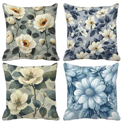 Kissenbezug Mandala Outdoor Kissen 4er Set, Wasserdichter Sofakissen Marineblau Kissenbezüge Leinen Dekokissen mit Unsichtbarem Reißverschluss Zierkissen für Garten Dekorative 40x40-lsy25041867V Kissenbezug Mandala Outdoor Kissen 4er Set, Wasserdichter Sofakissen Marineblau Kissenbezüge Leinen Dekokissen mit Unsichtbarem Reißverschluss Zierkissen für Garten Dekorative 40x40-lsy25041867V von LUESUAYN