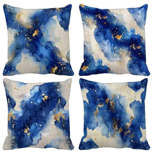 Kissenbezug Modern Sofakissen 4er Set, Quadratische Dekokissen Blau Kissenbezüge Weich Samt Zierkissen mit Unsichtbarem Reißverschluss Sofa Kissen für Sofa Wohnzimmer Balkon 75x75 -lsy2504QN97N Kissenbezug Modern Sofakissen 4er Set, Quadratische Dekokissen Blau Kissenbezüge Weich Samt Zierkissen mit Unsichtbarem Reißverschluss Sofa Kissen für Sofa Wohnzimmer Balkon 75x75 -lsy2504QN97N von LUESUAYN