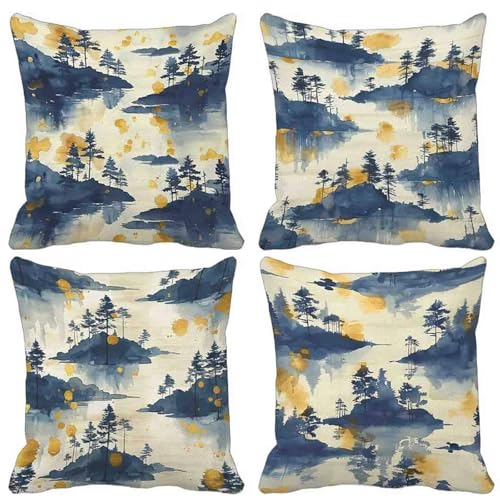 Kissenbezug Nordeuropa Sofakissen 4er Set, Quadratische Dekokissen Blau Kissenbezüge Weich Samt Zierkissen mit Unsichtbarem Reißverschluss Sofa Kissen für Sofa Wohnzimmer Balkon 45x45cm -lsy25043N Kissenbezug Nordeuropa Sofakissen 4er Set, Quadratische Dekokissen Blau Kissenbezüge Weich Samt Zierkissen mit Unsichtbarem Reißverschluss Sofa Kissen für Sofa Wohnzimmer Balkon 45x45cm -lsy25043N von LUESUAYN