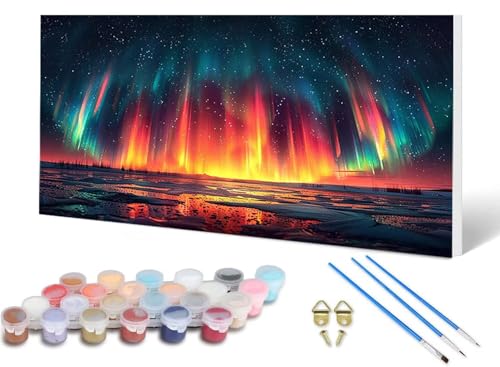 Malen Nach Zahlen Aurora Malen Nach Zahlen Erwachsene Sternenhimmel 30X60CM, DIY Paint by Numbers Bastelset Erwachsene Anfänger mit 3 Pinsel und Acrylfarben & Leinwand für Wanddeko -lsy250645EC Malen Nach Zahlen Aurora Malen Nach Zahlen Erwachsene Sternenhimmel 30X60CM, DIY Paint by Numbers Bastelset Erwachsene Anfänger mit 3 Pinsel und Acrylfarben & Leinwand für Wanddeko -lsy250645EC von LUESUAYN