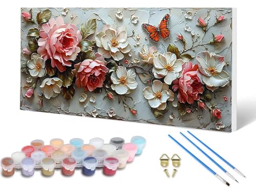 Malen Nach Zahlen Blume Malen Nach Zahlen Erwachsene Schmetterling 50 x 100 cm, DIY Paint by Numbers Bastelset Erwachsene Anfänger mit 3 Pinsel und Acrylfarben & Leinwand für Wanddeko -lsy2506BM Malen Nach Zahlen Blume Malen Nach Zahlen Erwachsene Schmetterling 50 x 100 cm, DIY Paint by Numbers Bastelset Erwachsene Anfänger mit 3 Pinsel und Acrylfarben & Leinwand für Wanddeko -lsy2506BM von LUESUAYN