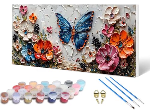 Malen Nach Zahlen Schmetterling Malen Nach Zahlen Erwachsene Blume 50X100 CM, DIY Paint by Numbers Bastelset Erwachsene Anfänger mit 3 Pinsel und Acrylfarben & Leinwand für Wanddeko -lsy25068B9H Malen Nach Zahlen Schmetterling Malen Nach Zahlen Erwachsene Blume 50X100 CM, DIY Paint by Numbers Bastelset Erwachsene Anfänger mit 3 Pinsel und Acrylfarben & Leinwand für Wanddeko -lsy25068B9H von LUESUAYN