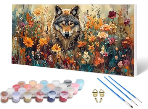 Malen Nach Zahlen Wolf Malen Nach Zahlen Erwachsene Blume 50X100 CM, DIY Paint by Numbers Bastelset Erwachsene Anfänger mit 3 Pinsel und Acrylfarben & Knitterfreie Leinwand für Wanddeko -lsy2506RT Malen Nach Zahlen Wolf Malen Nach Zahlen Erwachsene Blume 50X100 CM, DIY Paint by Numbers Bastelset Erwachsene Anfänger mit 3 Pinsel und Acrylfarben & Knitterfreie Leinwand für Wanddeko -lsy2506RT von LUESUAYN
