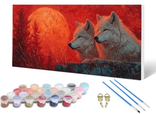 Malen Nach Zahlen Wolf Malen Nach Zahlen Erwachsene Mond 50X100CM, DIY Paint by Numbers Bastelset Erwachsene Anfänger mit 3 Pinsel und Acrylfarben & Knitterfreie Leinwand für Wanddeko -lsy2506H0 Malen Nach Zahlen Wolf Malen Nach Zahlen Erwachsene Mond 50X100CM, DIY Paint by Numbers Bastelset Erwachsene Anfänger mit 3 Pinsel und Acrylfarben & Knitterfreie Leinwand für Wanddeko -lsy2506H0 von LUESUAYN