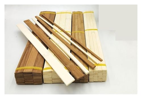 Flache Bambusstäbchen in Mehreren Größen DIY Holz Bastelmaterial Handwerksmaterialien Handgefertigte Baumodellmaterialien 30 cm lang 50 Stück (Color : 2x10mm Brown, Wood Thickness : Long 30cm) von LUFAA