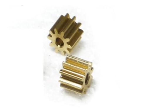 LUFAA 10pcs/Los Messing Spurgetriebe 10 11 12 13 14 15 16 17 18 19 20 Zähne 0,5 m Motor Zahnrad Metall Messing Zahnradritzel (Size : 10 Teeth bore 2) von LUFAA