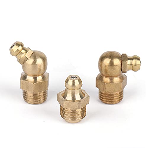LUFAA Außengewinde M4 M5 M6 M8 M10 M12 M14 M16 Messing Gerader Winkel Typ Hydraulikölzerk Schmiernippel Rohrverschraubung 10St (Color : Straight, Size : M5x0.8) von LUFAA