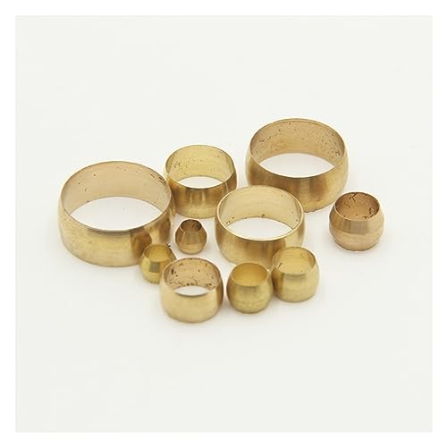 LUFAA Messing Doppelkegel Ferrule 4 5 6 8 10 12 14mm OD Kompressionshülse Dichtring Fittings Rohr Zentralschmiersystem 10St (Color : 6mm) von LUFAA
