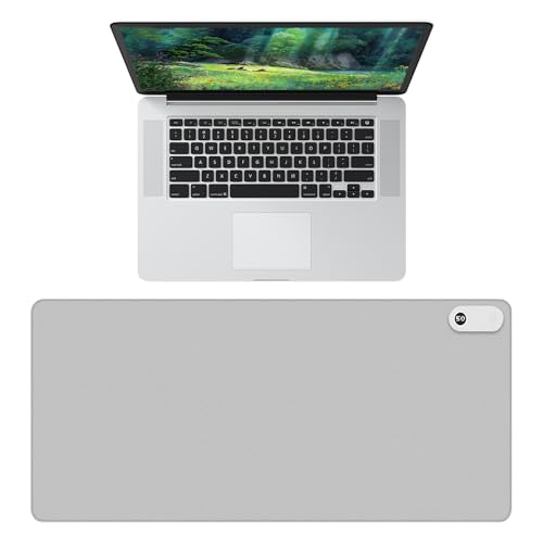 LUFEIS Beheizte Schreibtischunterlage, 80x33cm Beheiztes Mauspad, Mauspad mit Funktion Heizung mit 3 Heizstufen & 3 Stunden Automatischer Abschaltung, Beheizbares Mauspad für PC/Laptop (Grau) von LUFEIS