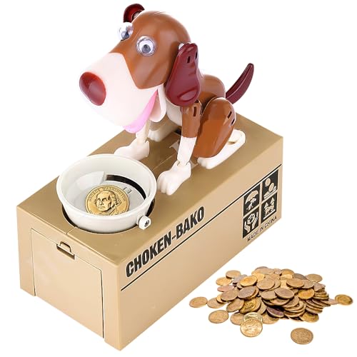 LUFEIS Hungriger Hund Spardose, Hundesparschwein, Hungrige Spardose Kinder Spardose Hund Frisst Geld,Süße Hunde Stiehlt Münzen Wie Magische Münze Knabbert Spardose Geburtstagsgeschenk für Kinder (C) von LUFEIS