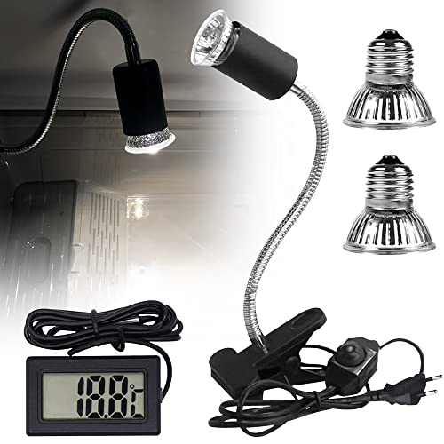 LUFEIS Schildkröten Wärmelampe,Reptilien Terrarium Lampe mit Clip und Temperaturtester,Wärmespotlampe für Aquarium Reptil mit 3 UVA UVB 25W 50W 75W Basking Spot Glühbirnen,360°Drehbar,für Reptilien LUFEIS Schildkröten Wärmelampe,Reptilien Terrarium Lampe mit Clip und Temperaturtester,Wärmespotlampe für Aquarium Reptil mit 3 UVA UVB 25W 50W 75W Basking Spot Glühbirnen,360°Drehbar,für Reptilien von LUFEIS