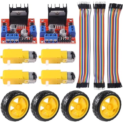 L298N motor controller board stepper motor control module dual h-bridge + 4 sets of DC smart wheels von LUGIWN