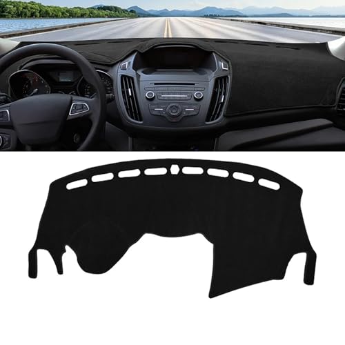 LUGIWN Auto Armaturenbrett Abdeckung für Ford Kuga Escape MK2 2013 2014 2015 2016 2017 2018 2019, Dashboard Abdeckung Matte Sonnenschutz Pad Instrument Panel Teppiche,A/Black von LUGIWN