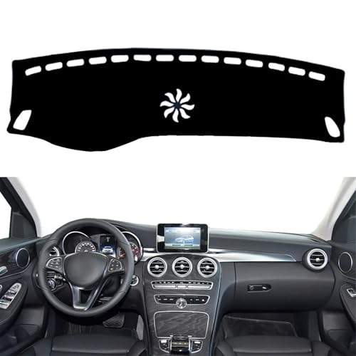 LUGIWN Auto Armaturenbrett Abdeckung für Mercedes Benz C-Class W205 2015 2016 2017 2018 2019 2020, Dashboard Abdeckung Matte Sonnenschutz Pad Instrument Panel Teppiche,LHD von LUGIWN