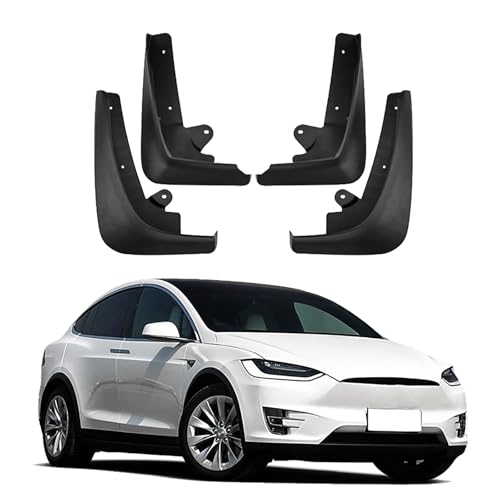 LUGIWN Schmutzfänger für Tesla Model X 2016-2022, Spritzschutz Kotflügel, Fahrzeug vorne und hinten Spritzschutz Protection ZubehöR von LUGIWN