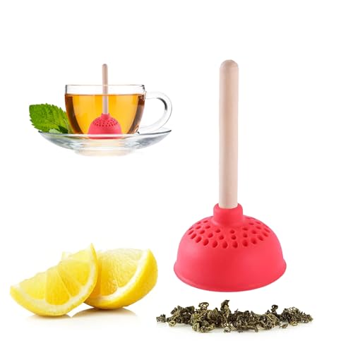Kreative Silikon teeei, Niedliches teeei für losen tee, Interessantes tee ei sieb-Diese tee sieb macht die Teezeit angenehm(Roter Toilettenstopfen) von LUHEVIDIA