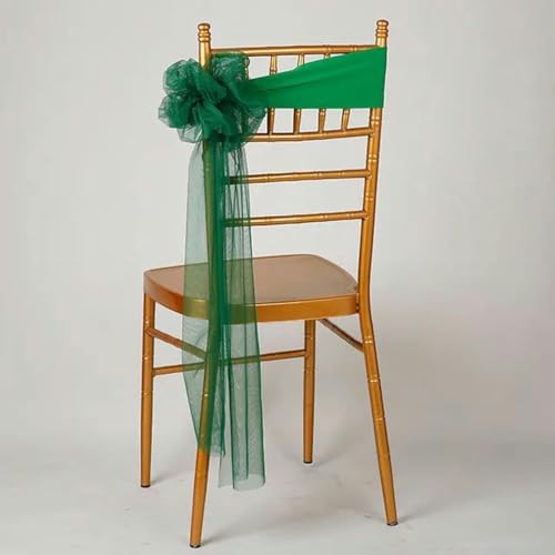 10 Stück Spandex-Stuhlschärpen, elastische Stuhllehne, Blumen-Fliege-Knoten, Hochzeits-Stuhlschärpen für Hochzeitsfeier, Dekoration, Hotelbedarf, Grün von LUHYSU