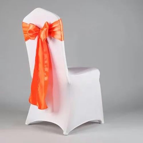 17,8 x 274,3 cm Bankett Hochzeit Stuhl Schärpe Poly Krawatte Schleife für Event Party Hotel Dekoration - Orange - 10 Stück von LUHYSU