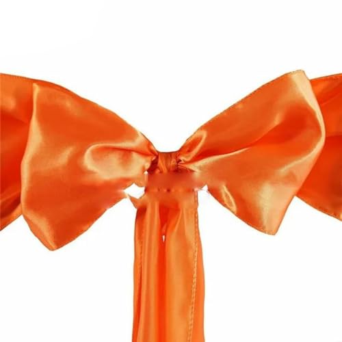 LUHYSU 10 Stück Lot 15x275cm Satin Stuhl Schärpe Krawatte Schleife für Bankett Hochzeit Event Home Dekoration-Orange von LUHYSU