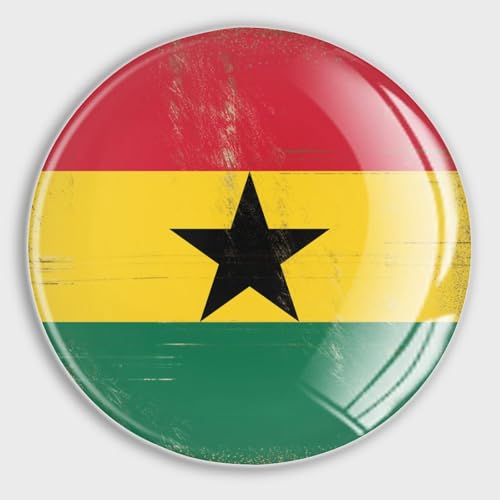 Dekorative Magnete für Kühlschrank, Ghana-Flaggen, runde Whiteboard-Magnete, Glas, Kühlschrankmagnete für Werbetafel, Büro, Tafel, Küche, Zuhause von LUIJORGY