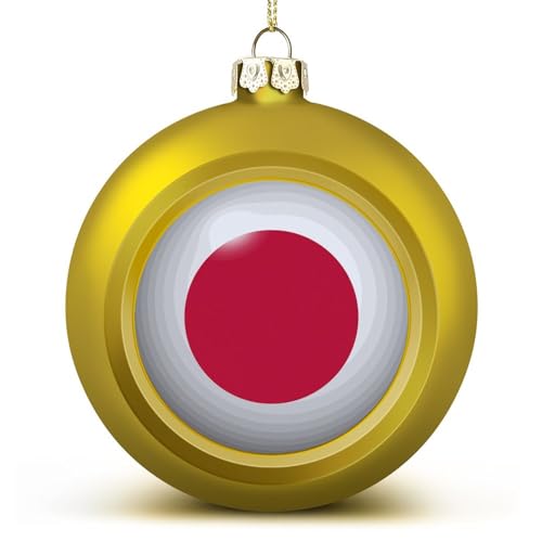 Nationalflagge Ball Ornamente, Japan Flagge Ball Ornamente für Weihnachtsbaum Dekoration, Goldene Japan Weihnachtskugel Ornament Weihnachtskugeln Für Kinder Freunde von LUIJORGY