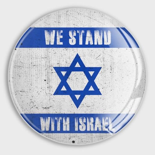 We Stand with Israel Flag Country Refrigerator Magnets Glass Small Round Fridge Magnets Multi Use Premium Magnets for Fridge Locker Whiteboard Billboard Kitchen Office School Travel Souvenir von LUIJORGY