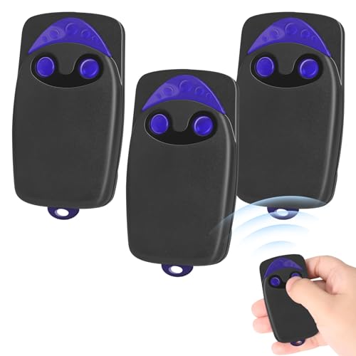 3 Stück Fernbedienungen für Tor, Fernbedienung für automatisiertes Tor, Flo2r-s, Fernbedienungssender Kanäle 433,92 MHz, 2 Tasten (enthält 3 zusätzliche Batterien) von LUIRSAY